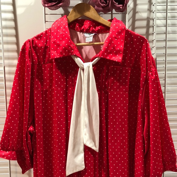 Vintage Red Polka Dot Dress Bridge Gate SZ 4X #545 - Picture 4 of 8